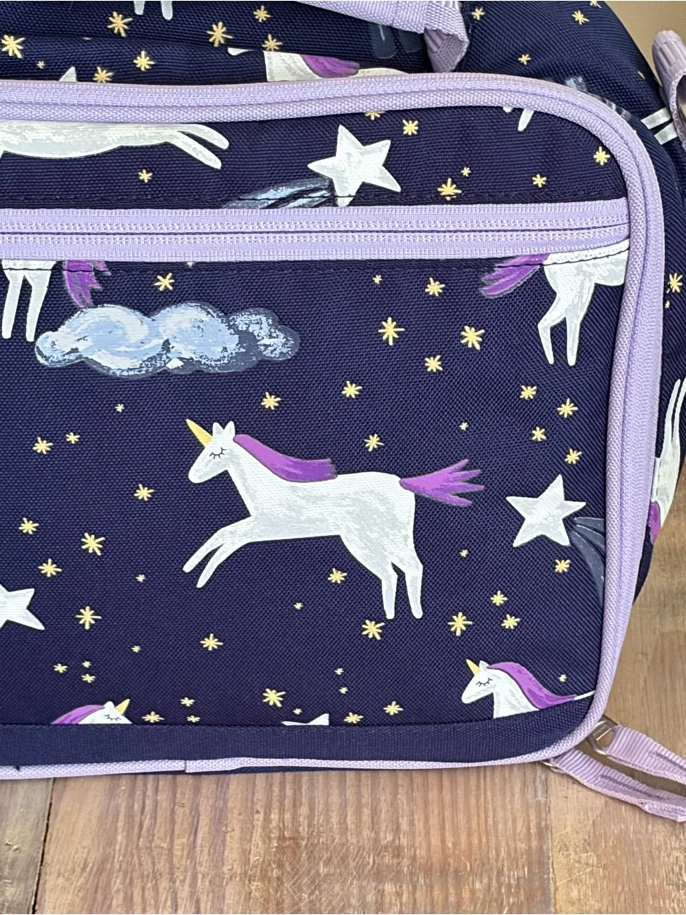 Pottery Barn Kids Navy & Purple Unicorn Lunch Bag 💜🦄